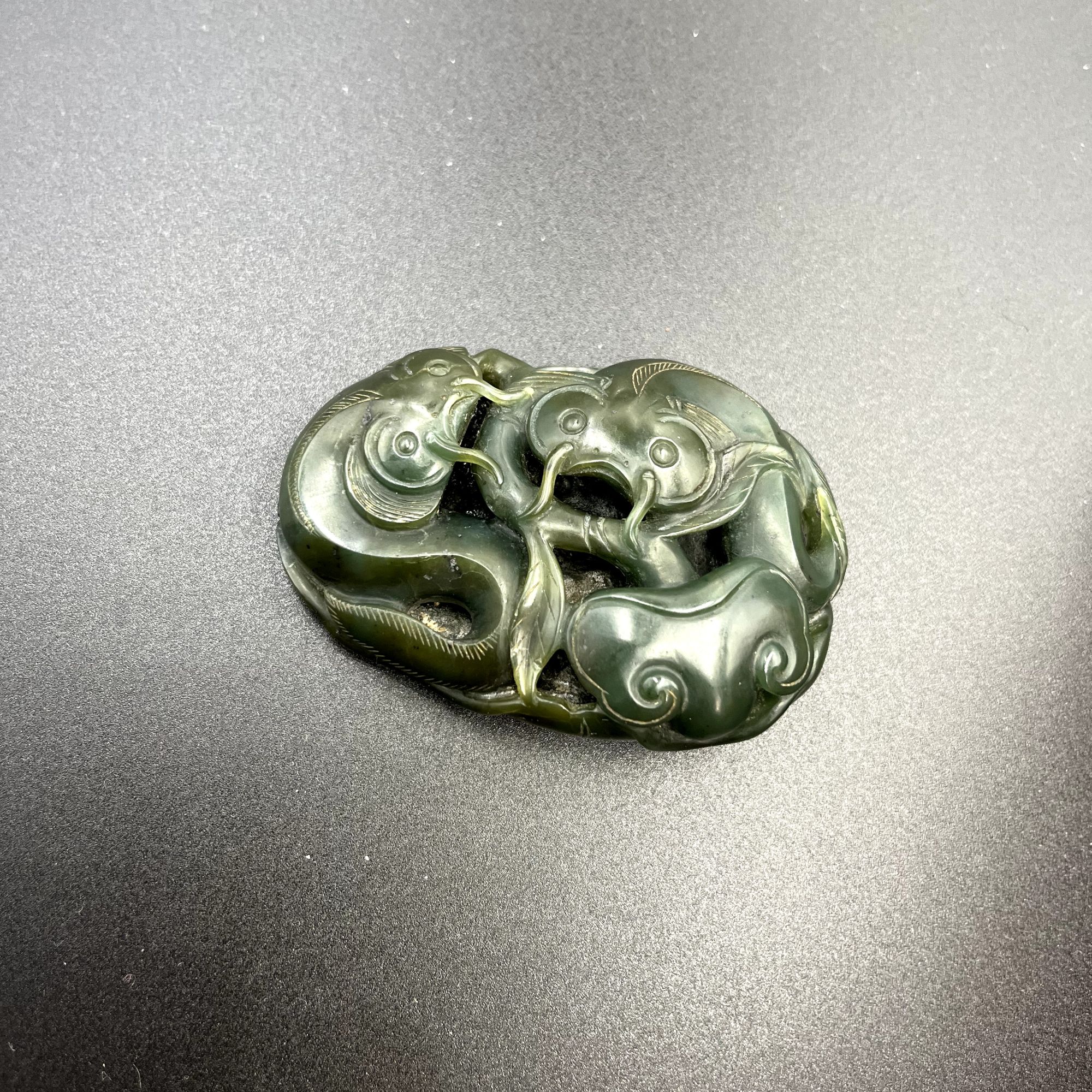 和田玉碧玉籽料，年年有鱼 吉祥如意