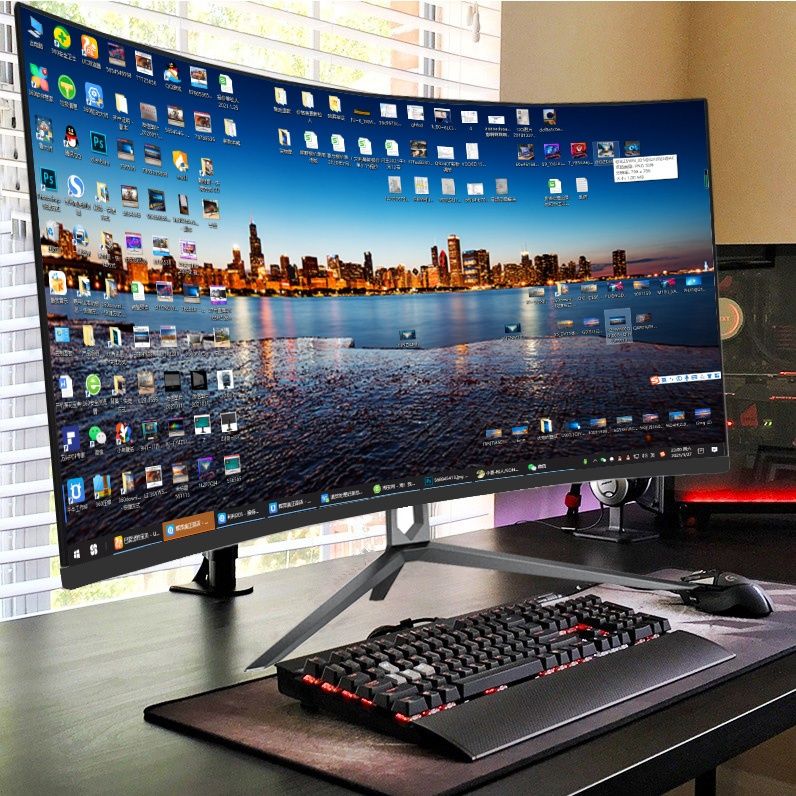 32英寸液晶电脑高清HDMI显示器台式大屏幕曲面PS4外接2K游戏24 27