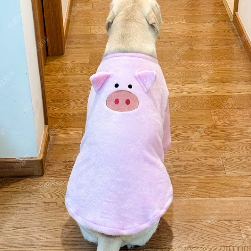 大型犬衣服绒毛秋冬可爱猪猪保暖拉布拉多金毛萨摩耶边牧大狗潮流