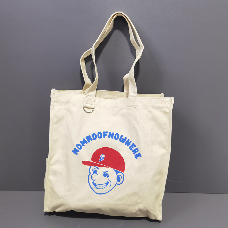 外贸新款加大号帆布包卡通印花手提袋环保购物袋通勤包单肩包