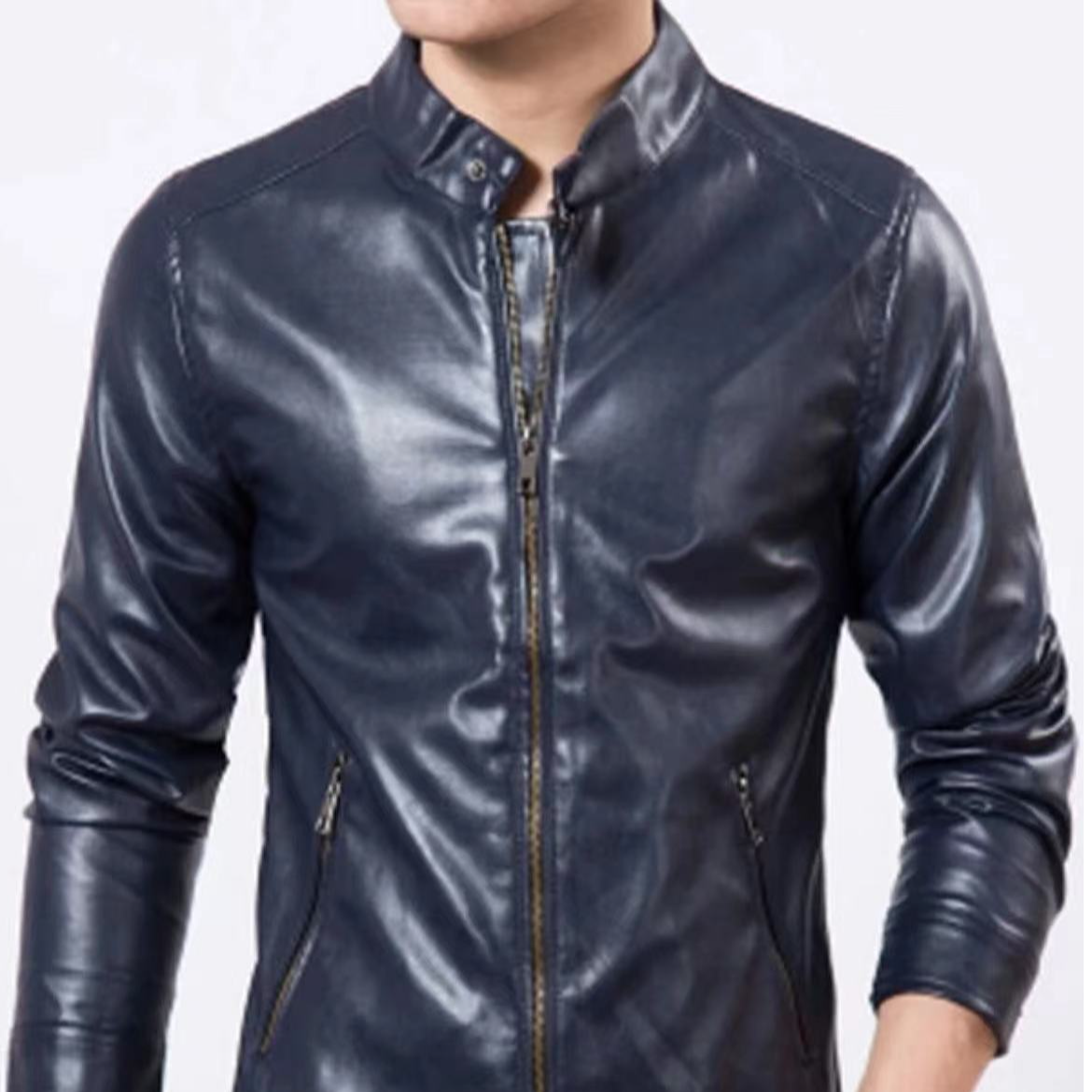  瑕疵库存尾货工装运动风男款皮衣