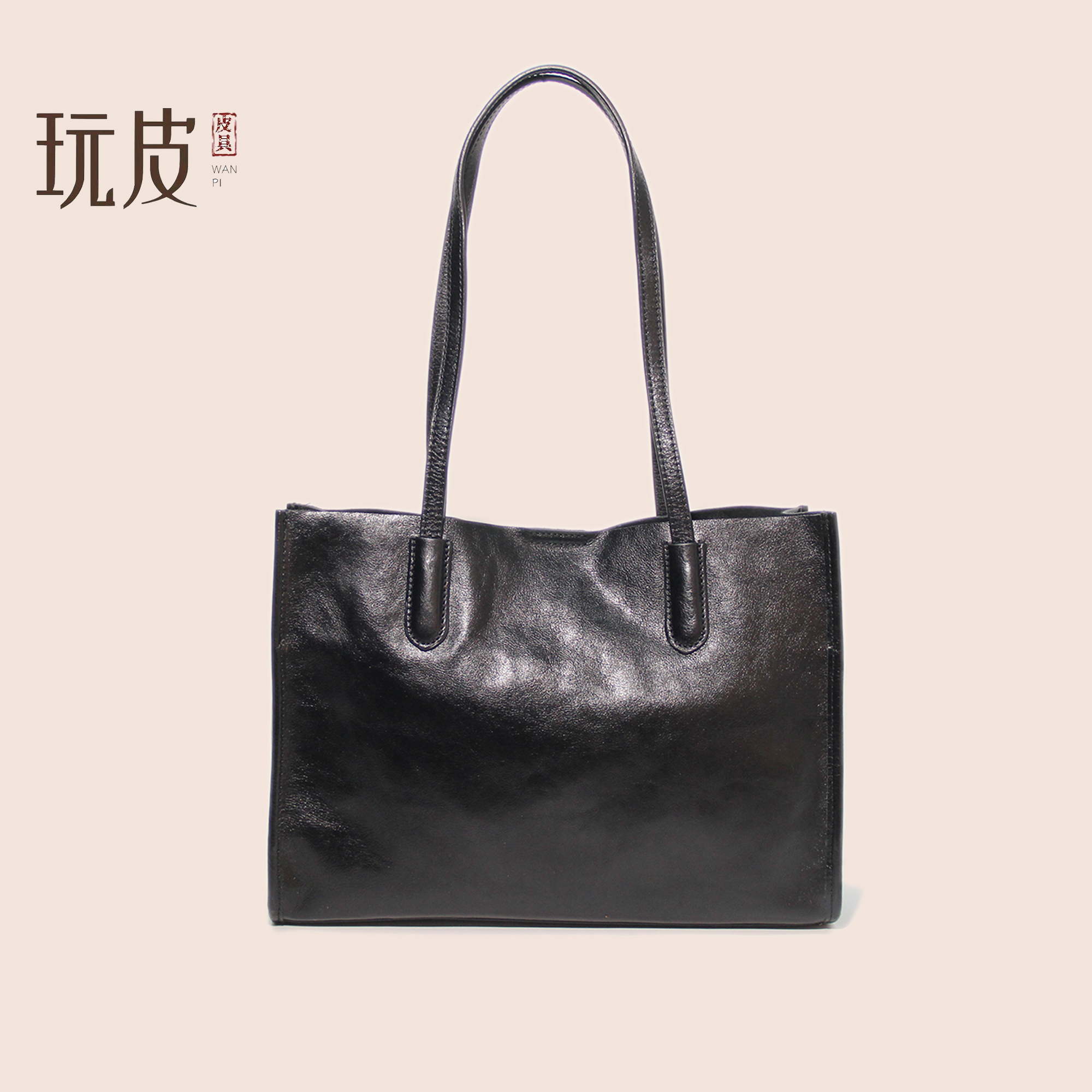 玩皮2024秋冬新款植鞣牛皮大容量托特包简约手提单肩大包SG421