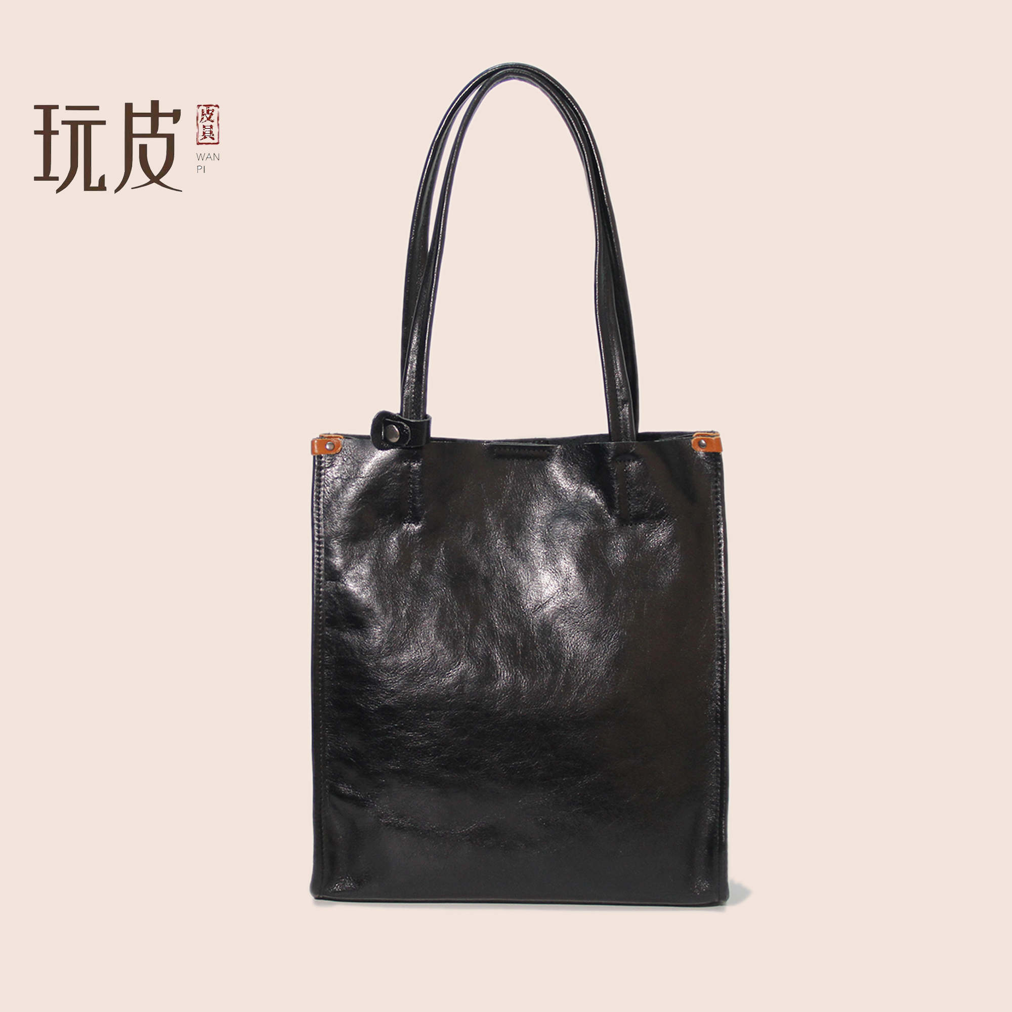 玩皮2024新款植鞣牛皮复古通勤百搭单肩手提包托特大容量SG288