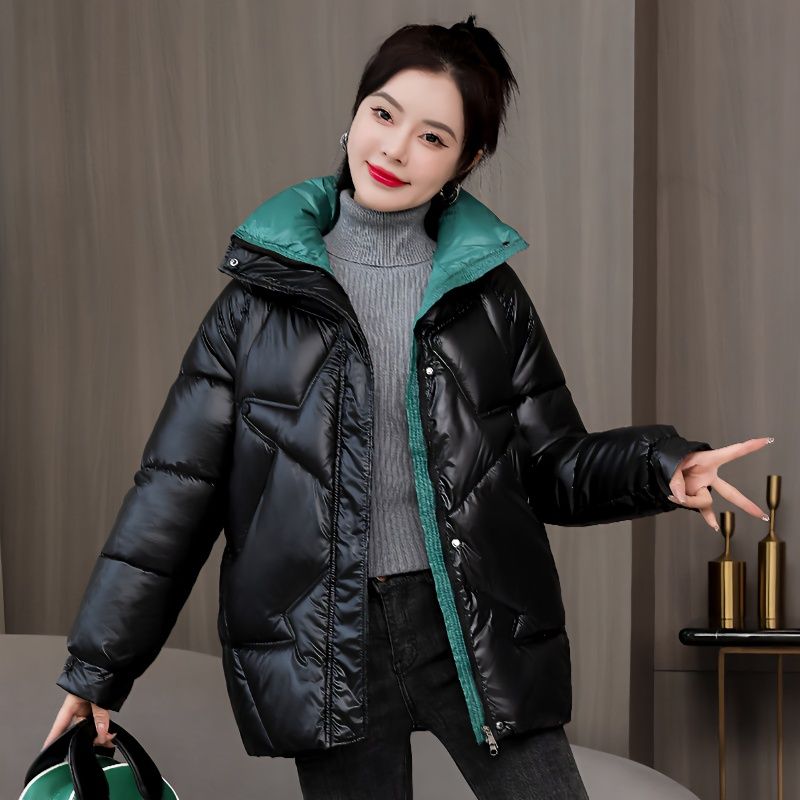 波司澄羽绒服2023新款棉衣女亮面免洗冬季时尚韩版中长款外套羽绒