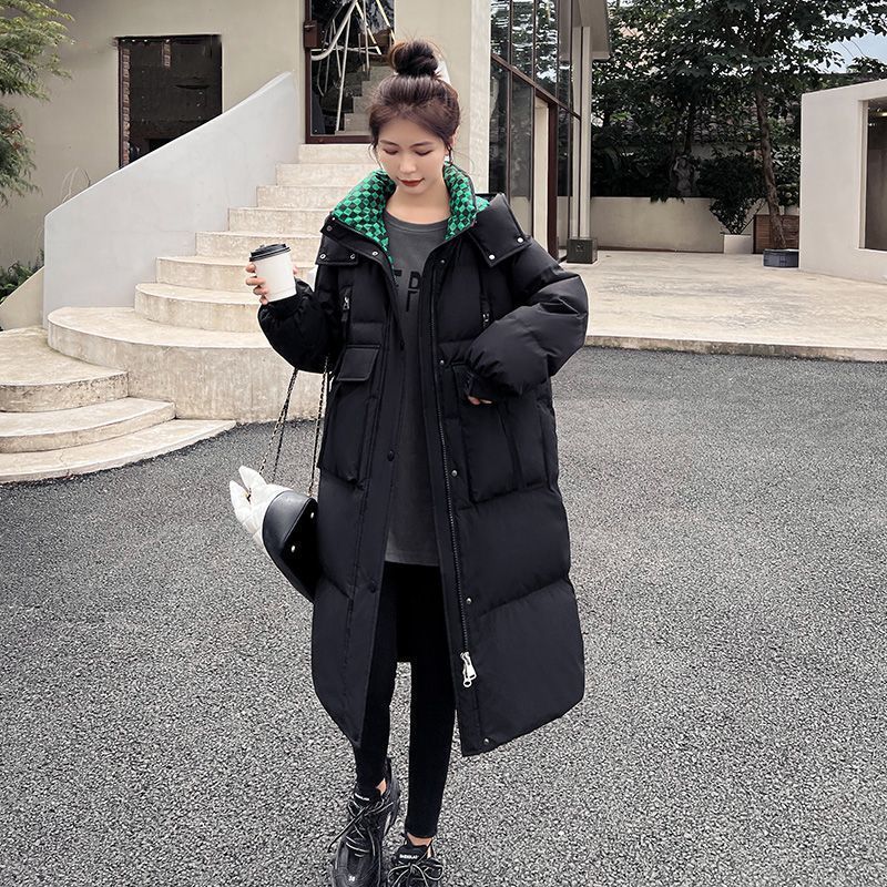 波司澄羽绒服2023年新品羽绒棉服女中长款连帽拼色棉衣韩版休闲时