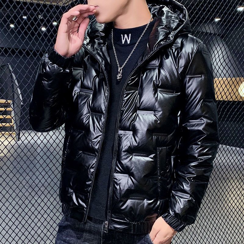 波司澄羽绒服男免洗羽绒服冬季短款亮面羽绒服男新款男白鸭绒轻薄