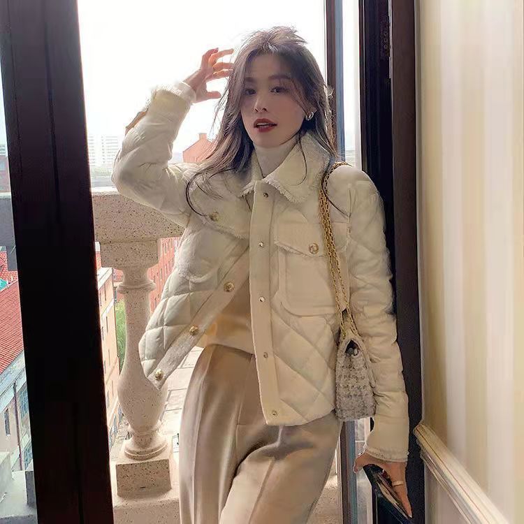 波司澄羽绒服菱格小香风羽绒棉服外套女2022年冬季新款小个子轻薄