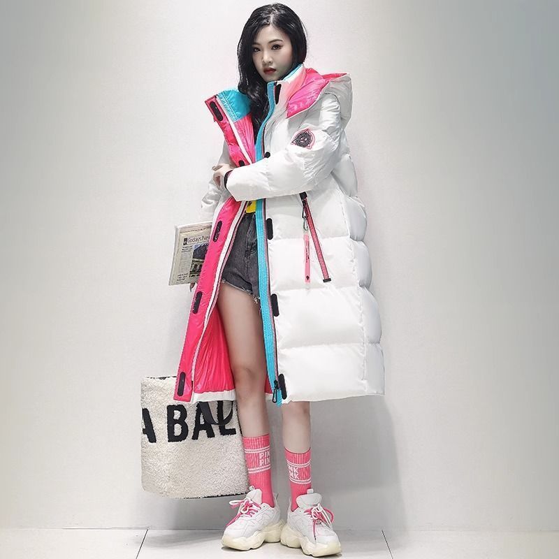 波司澄羽绒服过膝长款连帽羽绒服女2023年冬季潮牌时尚洋气宽松学