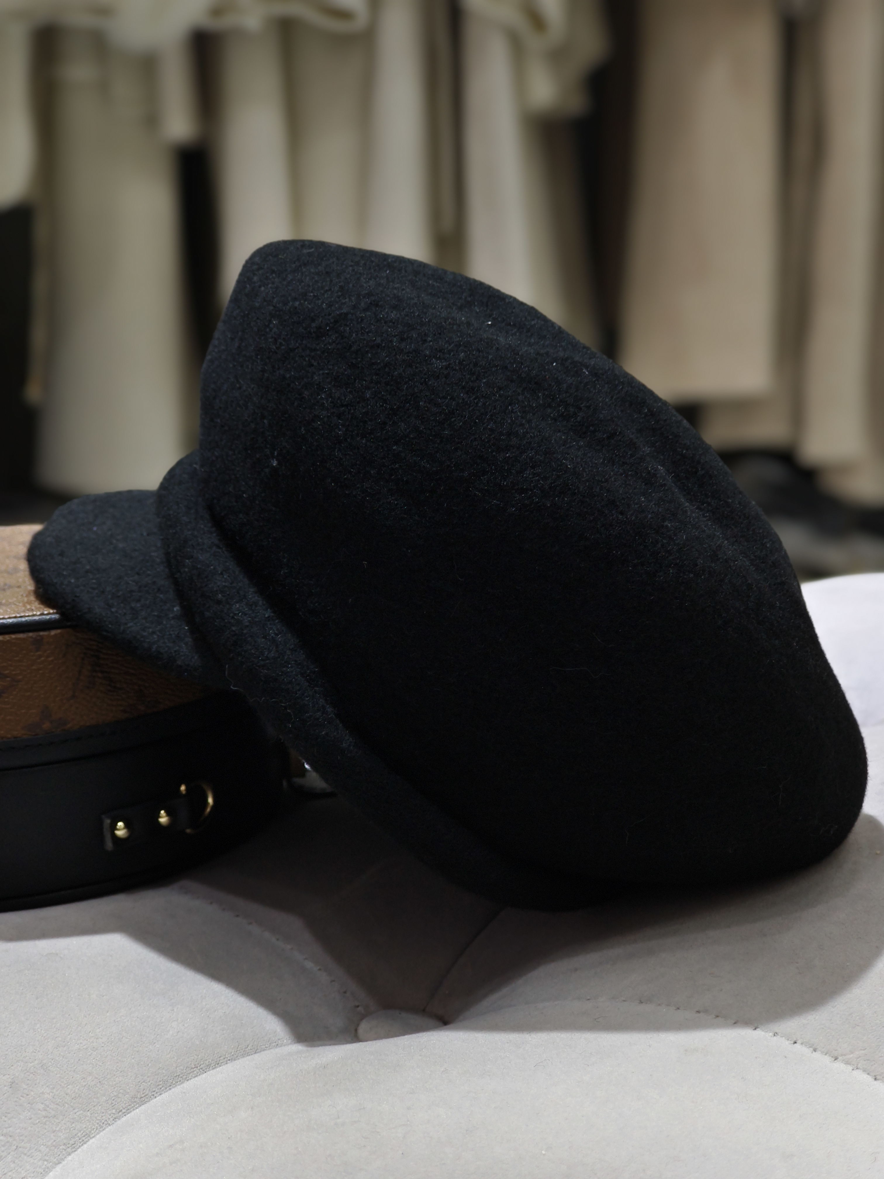 【姜夫人】帽范 秋冬复古休闲褶皱设计马术帽时尚英伦鸭舌贝雷帽