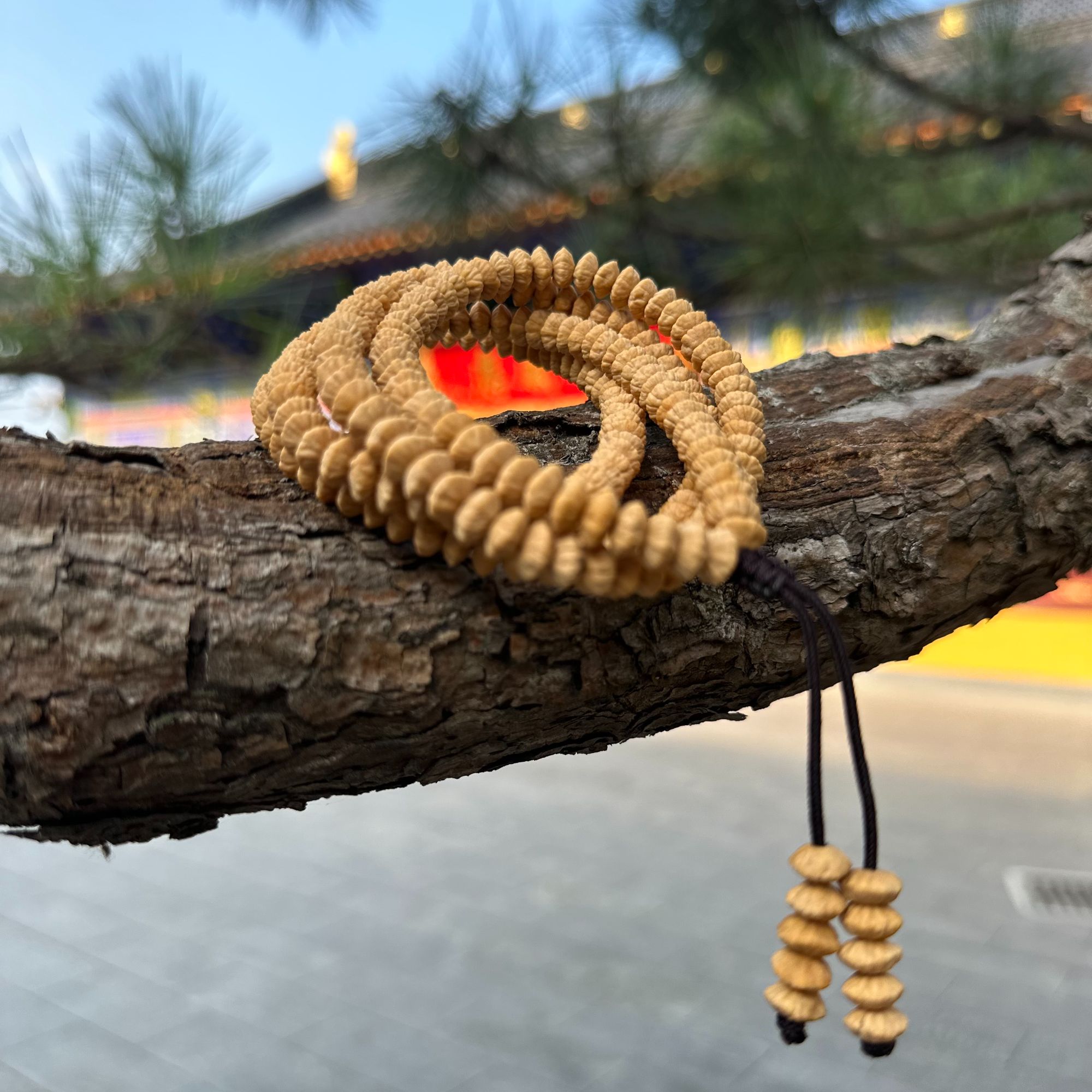 九华山 金叶莲花文玩手串（精品款)