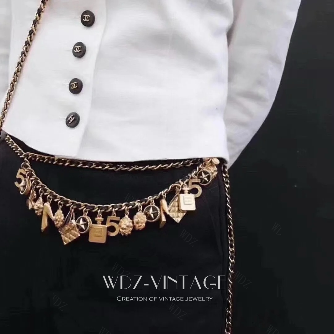 铜合金项链 虞美人-中古vintage饰品首饰腰链时尚复古轻奢