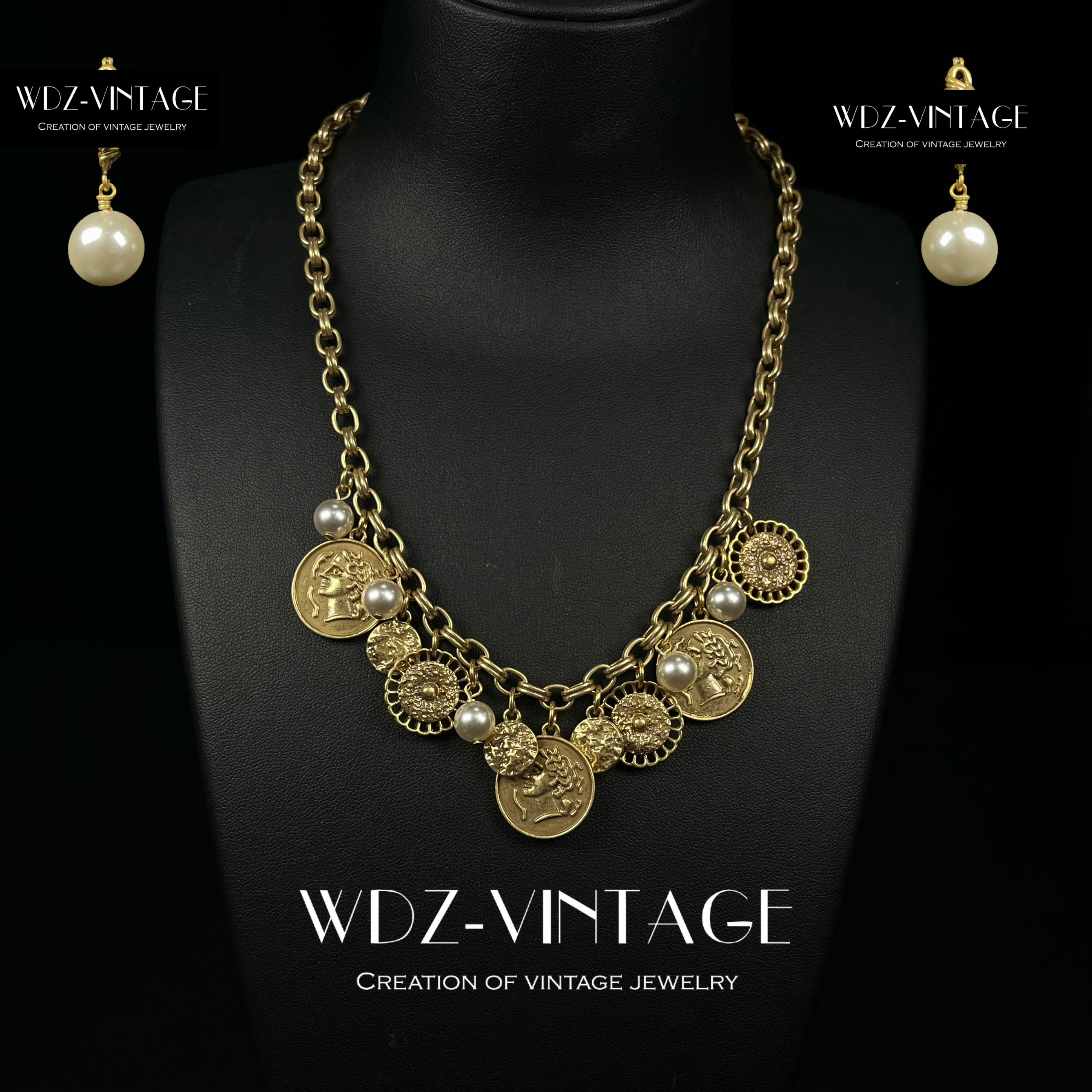 铜合金项链 记忆-中古vintage复古首饰饰品项链耳饰耳环气质轻奢