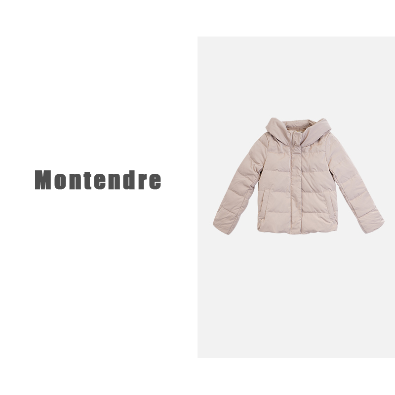 【强哥外贸】 秋冬上新 时尚简约保暖泡芙五格连帽羽绒服