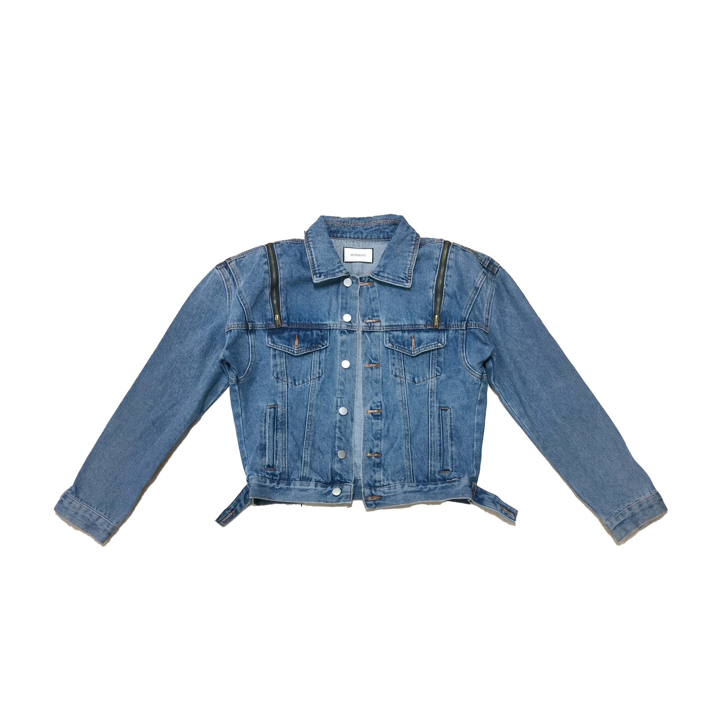 【伊人风尚服饰推荐】2024年秋季新款含垫肩做旧牛仔外套6157