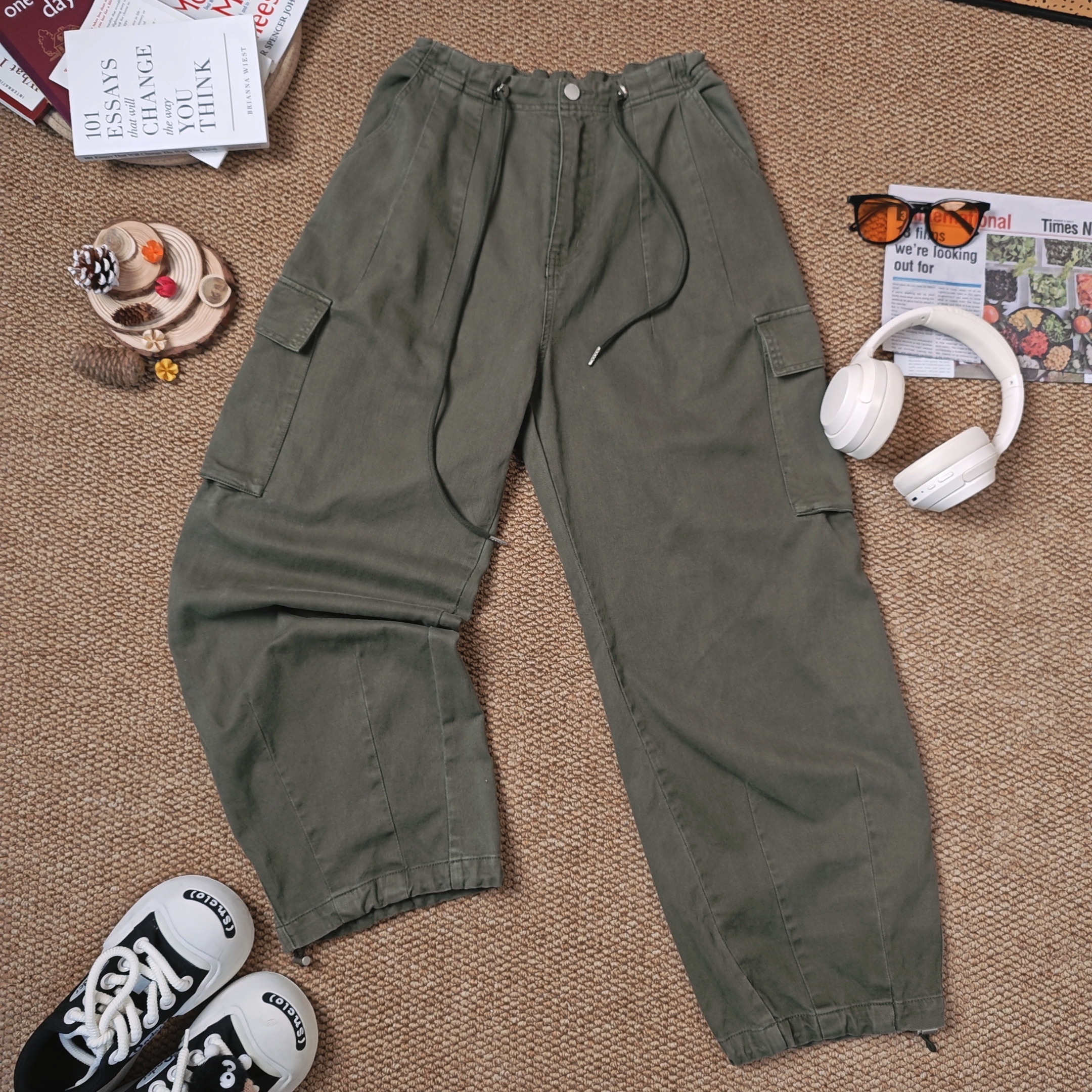 【伊人风尚服饰推荐】2024秋季新款百搭纯色休闲裤5481