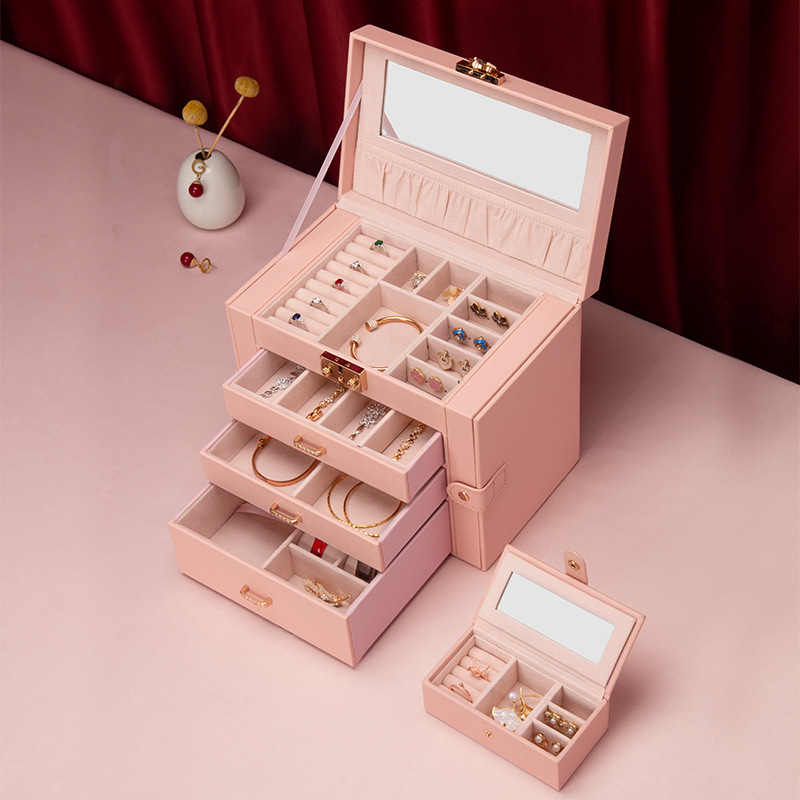 首饰盒/箱首饰盒/箱首饰盒大容量高档精致饰品收纳盒礼物黄金