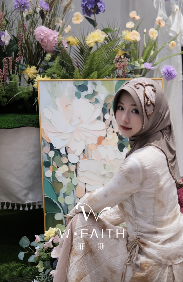 WFaith/菲斯新款头巾云馥方便套头头巾透气款回族头巾（不退换）