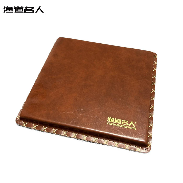 渔道名人钓箱通用坐垫PU纯牛皮透气防潮户外大师同款坐垫多彩代理