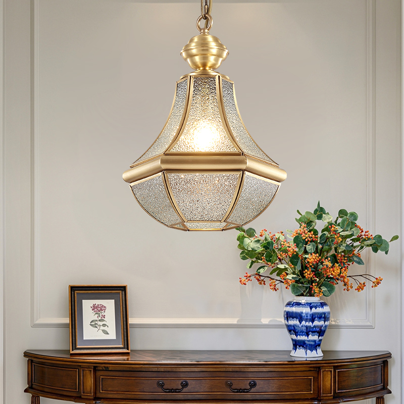 美式欧式全铜小吊灯餐厅卧室书房灯欧式复古玄关过道阳台吧台吊灯