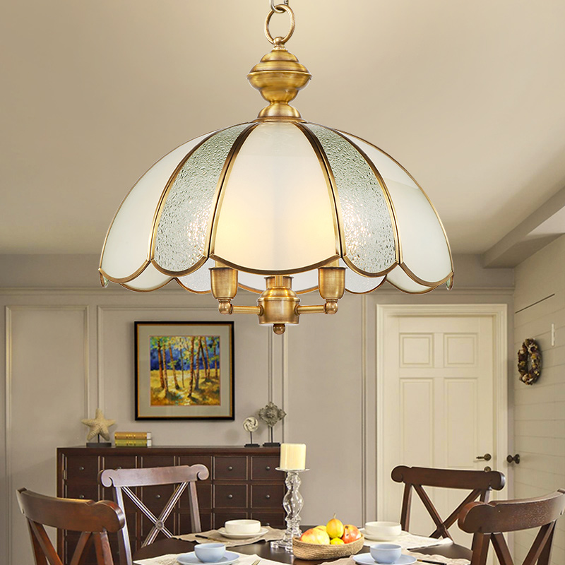 可洛美式全铜吊灯经典焊锡餐厅灯吧台简约玄关过道书房阳台灯具