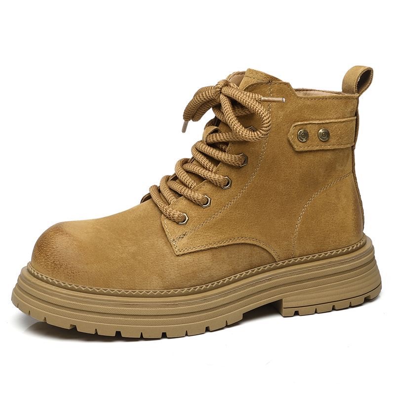 2025侧拉链马丁靴男女冬款透气高帮鞋英伦风大黄靴潮流中帮工男款