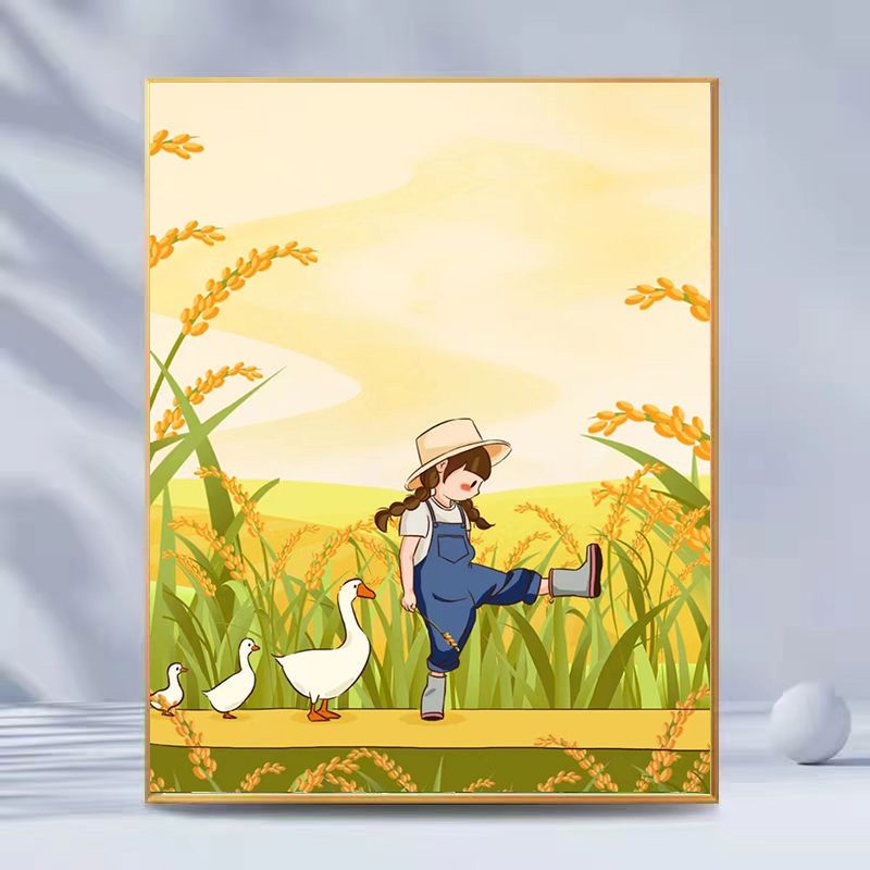 可爱少女数字油画diy填色解压治愈儿童手工生日礼物高级装饰画画
