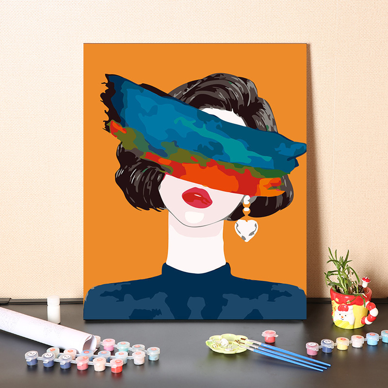芳华逐梦女孩diy数字油画手工填色手绘涂色生日礼物装饰填充画