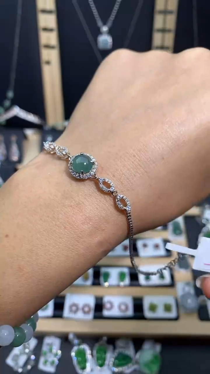 【闪购商品】翡翠手链银S925镶嵌2