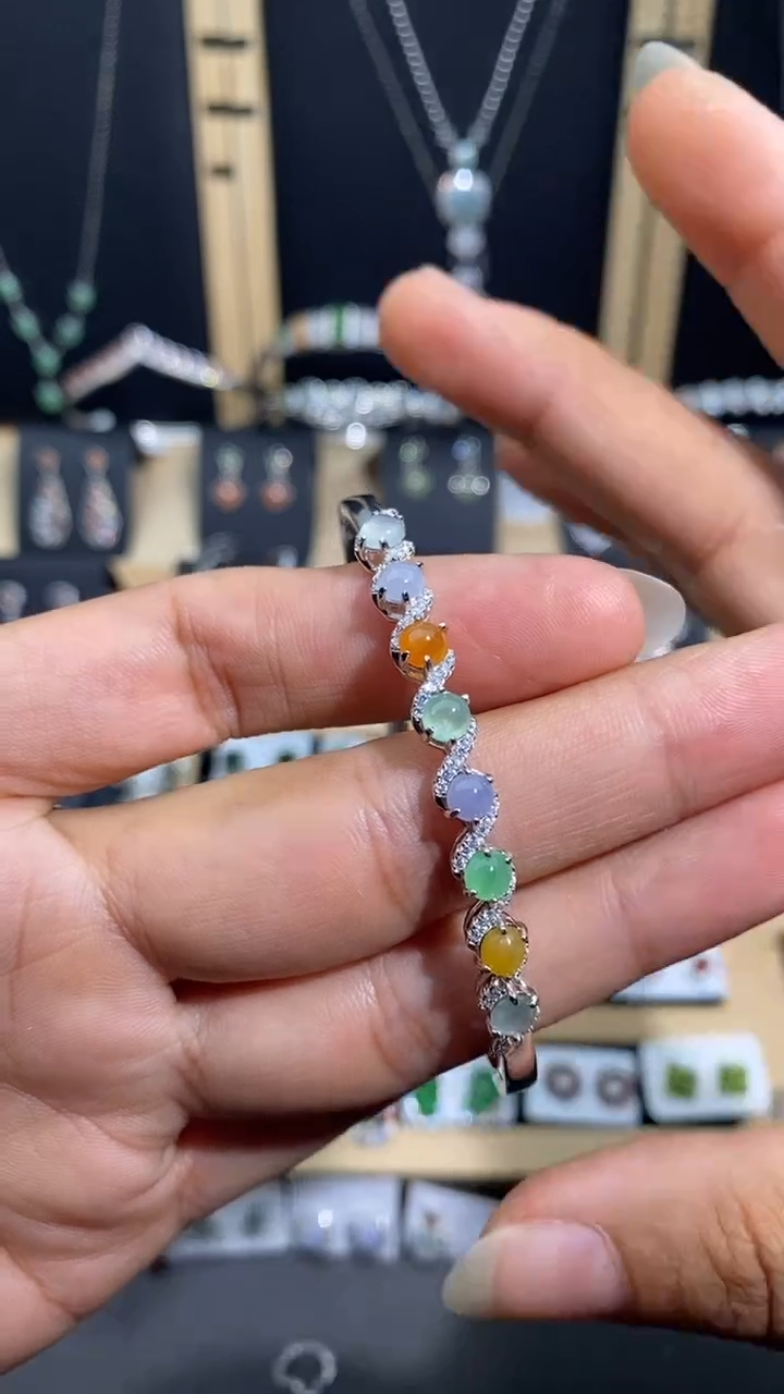 【闪购商品】翡翠手镯银S925镶嵌2