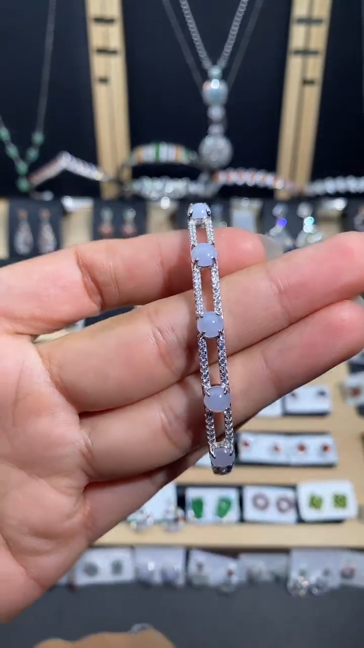 【闪购商品】翡翠手镯银S925镶嵌1