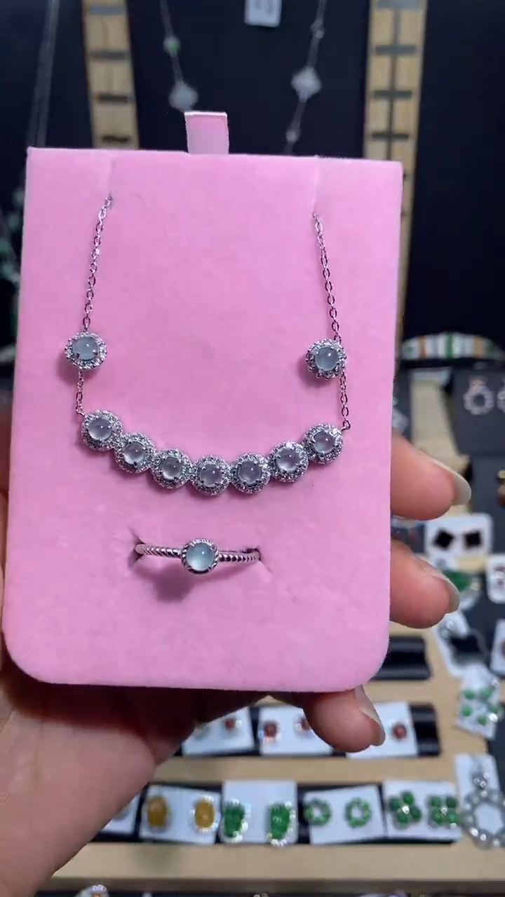 【闪购商品】翡翠三件套银S925镶嵌1