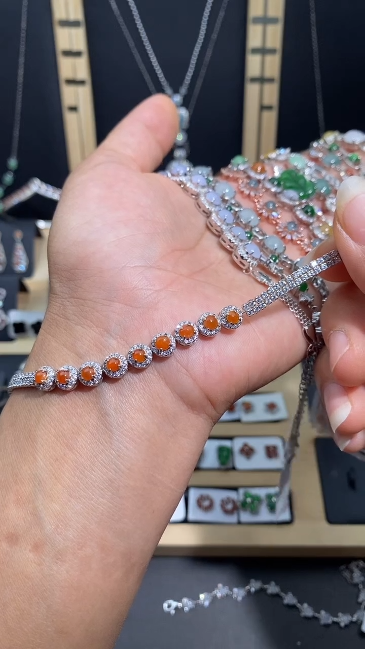 【闪购商品】翡翠手链银S925镶嵌1