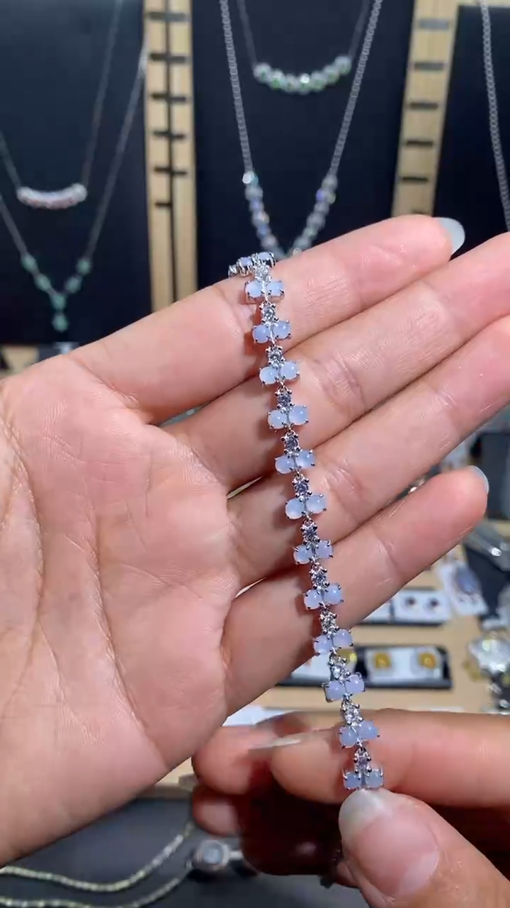 【闪购商品】翡翠手链银S925镶嵌1