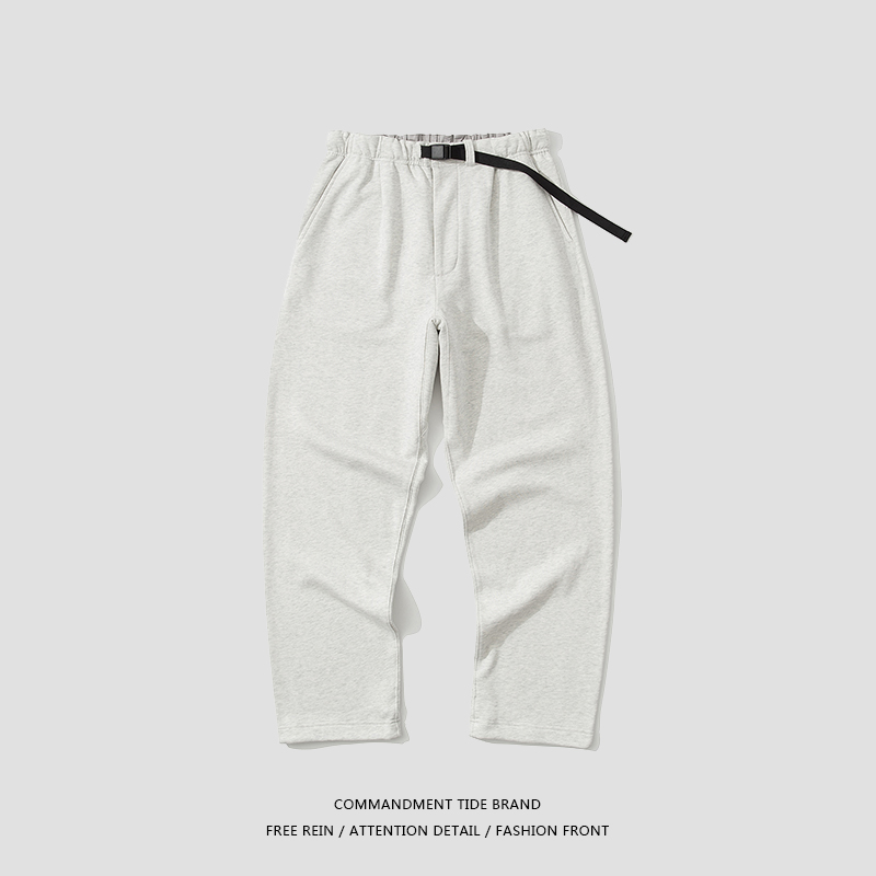 COMMANDMENT 日韩风秋冬直筒情侣休闲卫裤宽松加绒可调节运动长裤