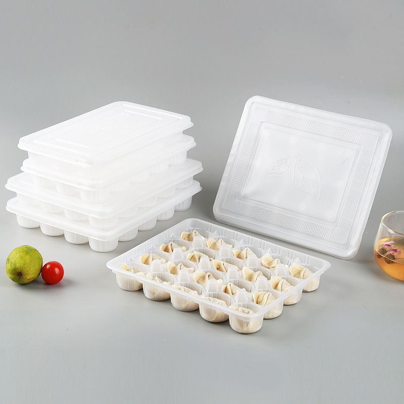 生小馄饨打包盒冷冻混沌商用神器冰汤圆分格速冻外卖盒专用1520格