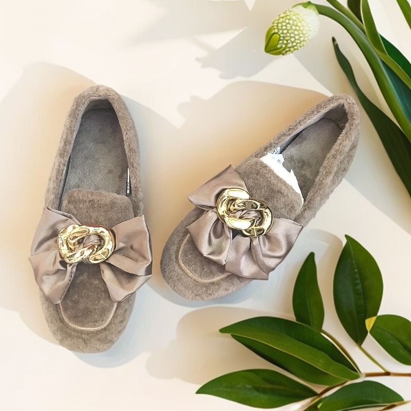 百搭秋冬豆豆鞋冬季乐福鞋厚底加厚防滑春季一脚蹬软底加绒平底