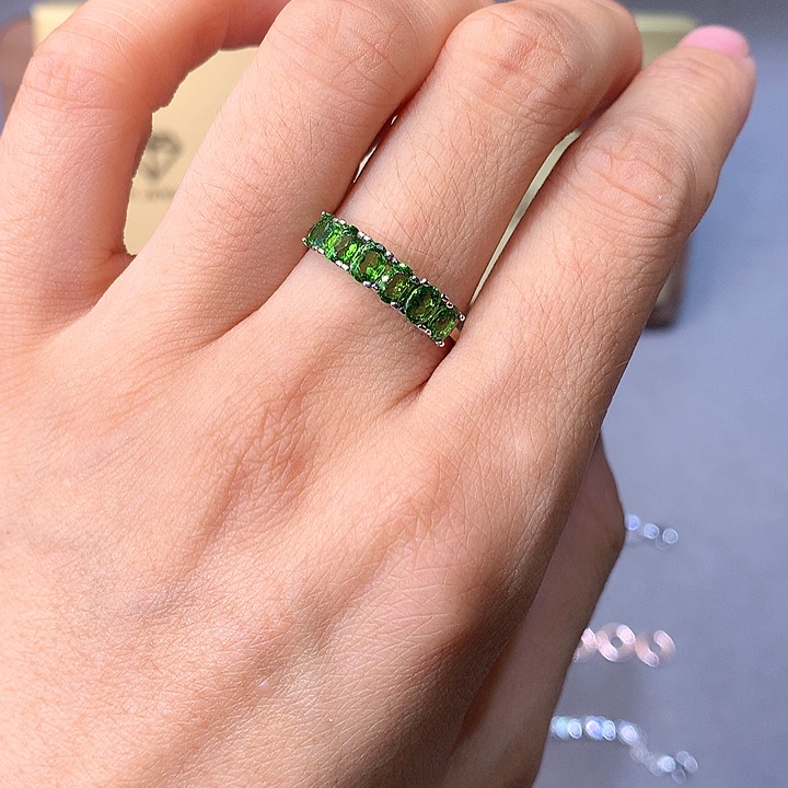 透辉石戒指银S925镶嵌111111