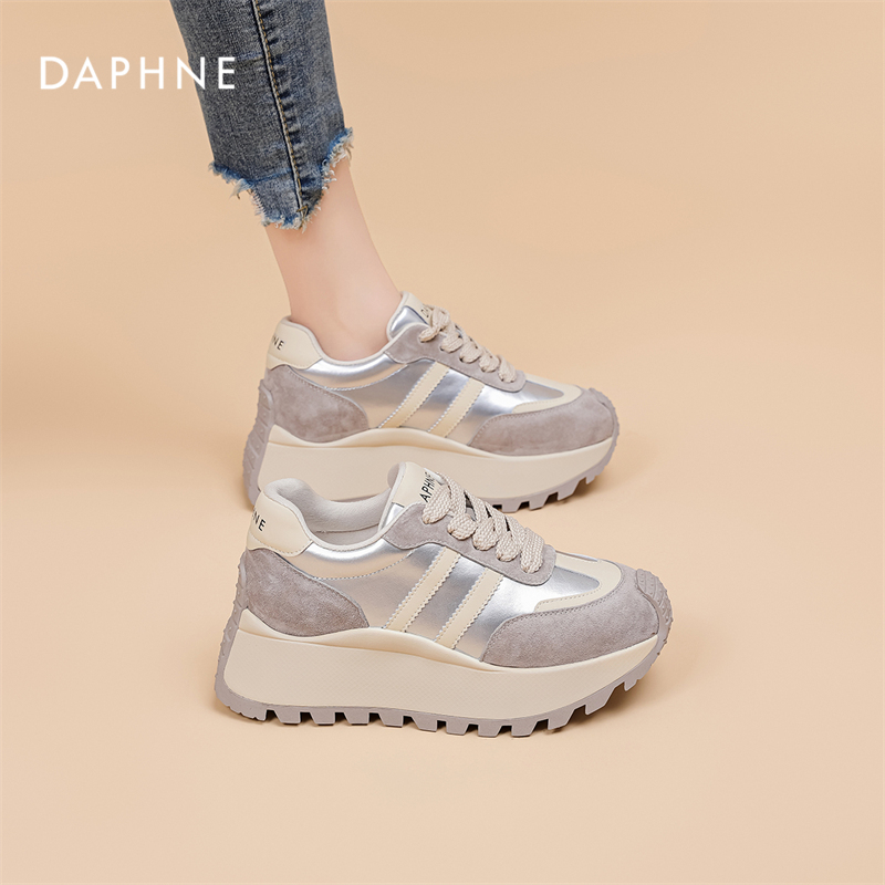 Daphne/达芙妮阿甘鞋女2025秋夏季新款百搭松糕厚底小蛮腰运动鞋W