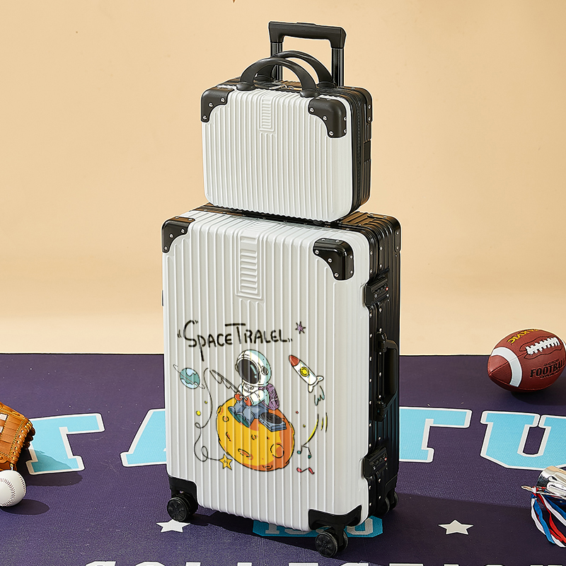 2023新款男行李箱高颜值大容量加厚学生拉杆铝框皮箱女密码旅行箱