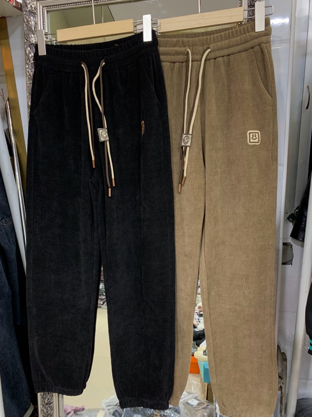 松紧腰时尚休闲百搭简约舒适宽松运动裤卫裤纯色