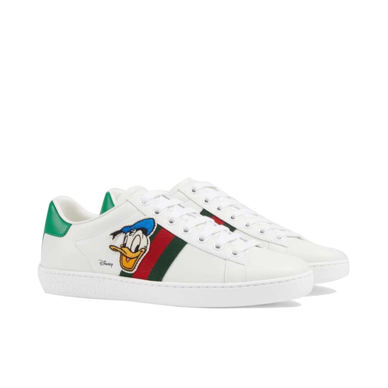 全新未使用 GUCCI/古驰 古驰 GUCCI经典款唐老鸭ace小白鞋红绿