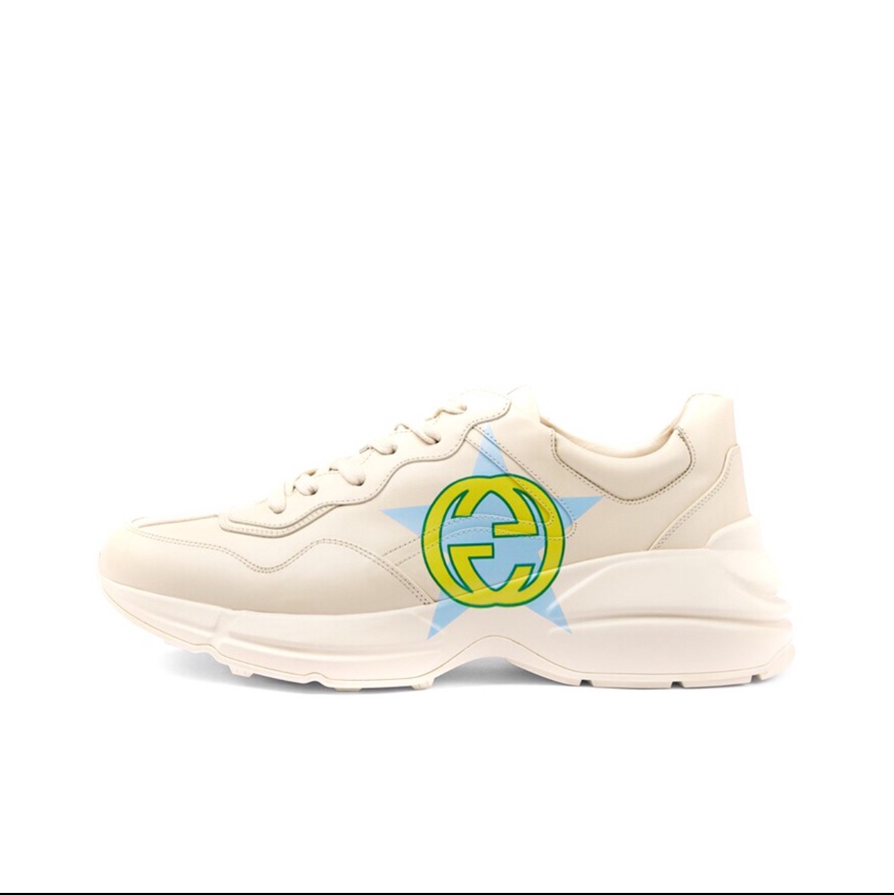 全新未使用 GUCCI/古驰 古驰 GUCCI 经典米色星星老爹鞋厚底