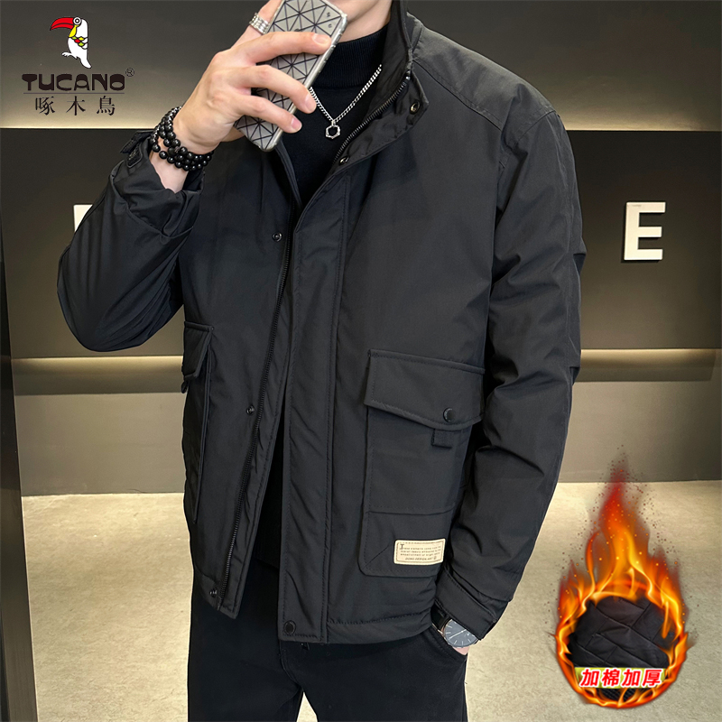 TUCANO/啄木鳥秋冬季加棉加厚休闲男外套立领工装青年夹克百搭帅