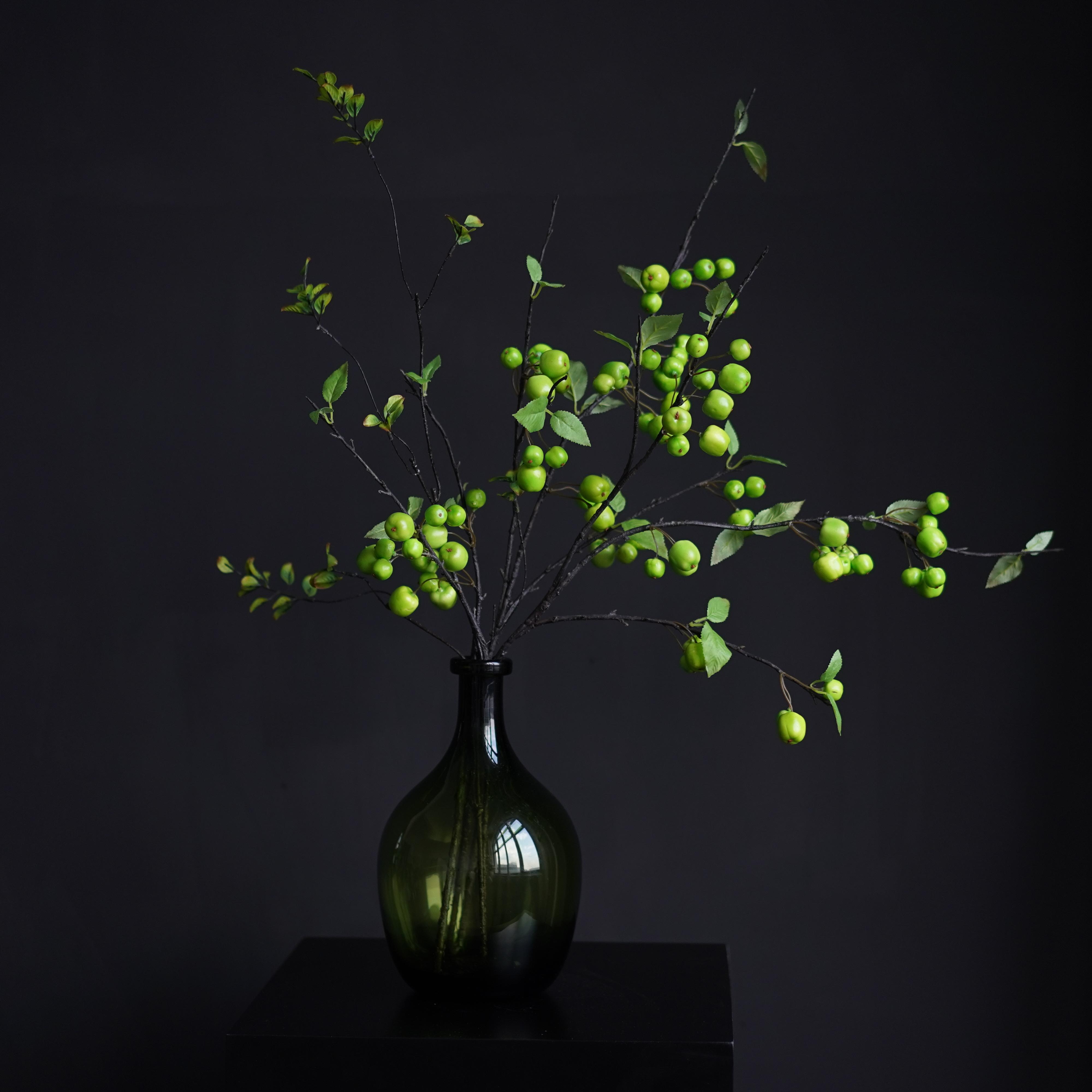 赞米家设计师款永生小苹果仿真花客厅家具摆件装饰手工花瓶套装