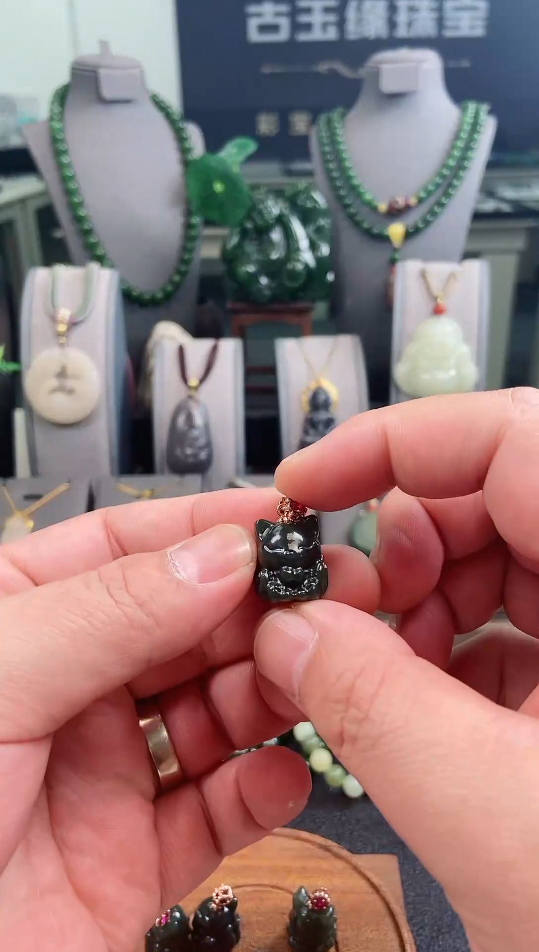 【闪购商品】和田玉吊坠银S925镶嵌狐狸