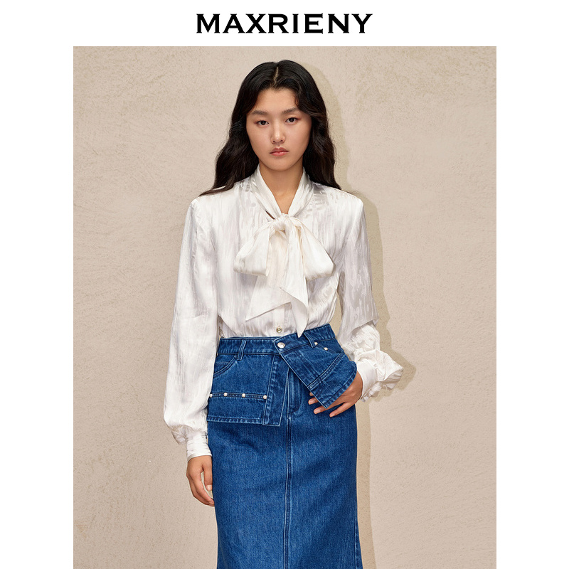 【陈大可专属】MAXRIENY松弛感廓形醋酸提花上衣年贵雅穿搭通勤