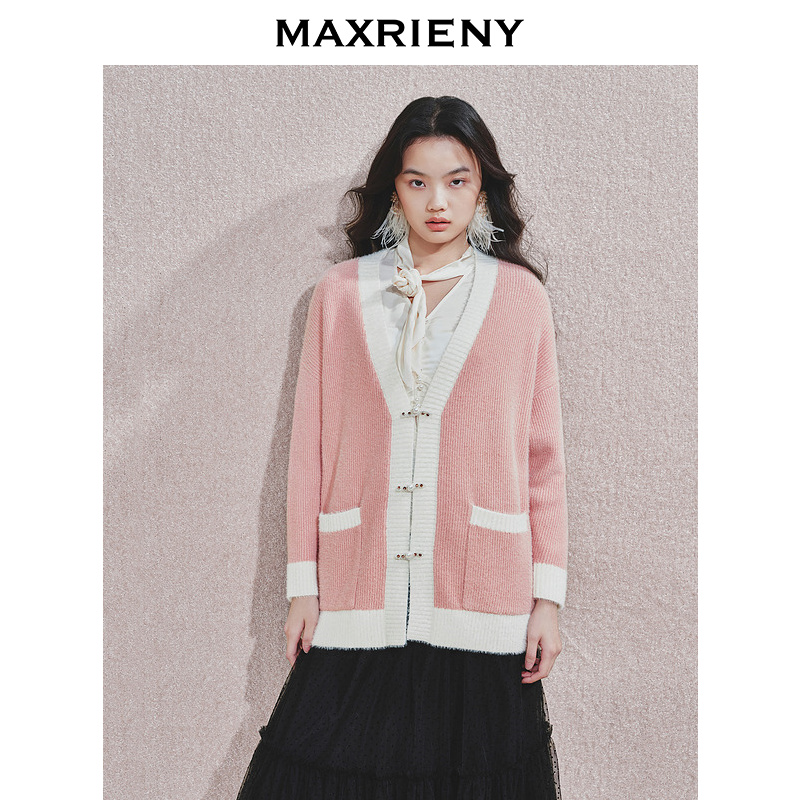【达人专属】MAXRIENY复古浪漫感慵懒针织开衫毛衫宽松