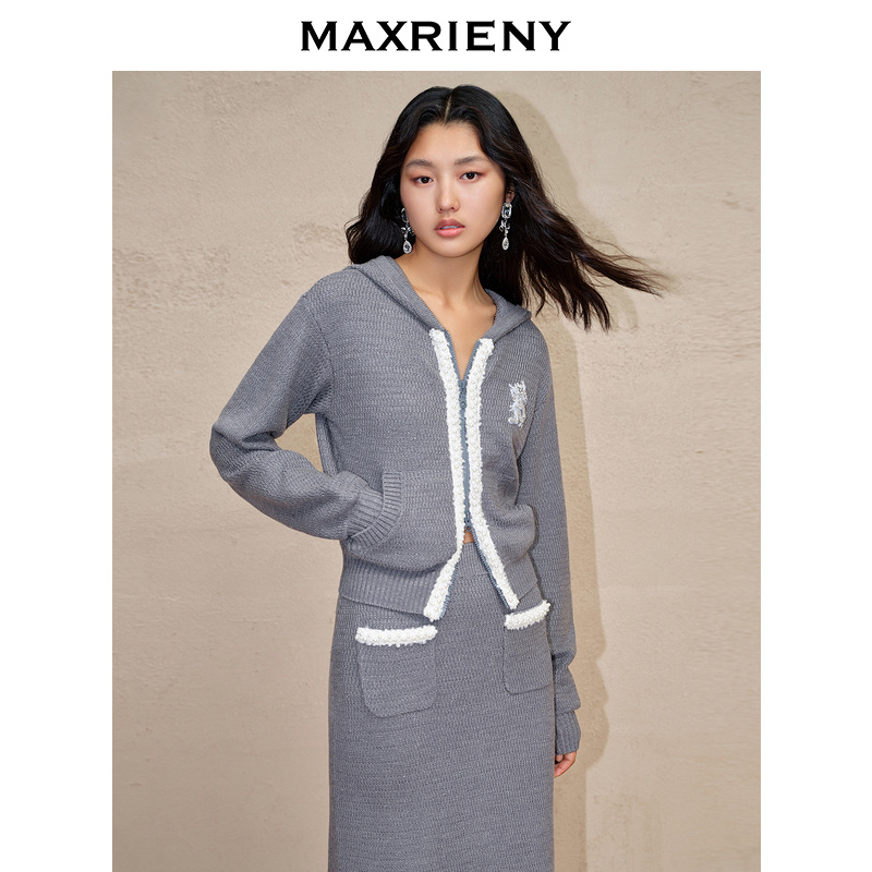 【毛毛专属】MAXRIENY针织外套格雷穿搭年冬