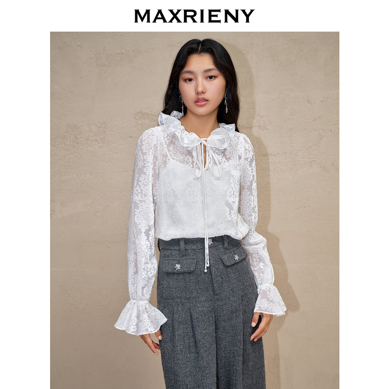 【高高甄选】MAXRIENY浪漫宫廷复古感提花上衣