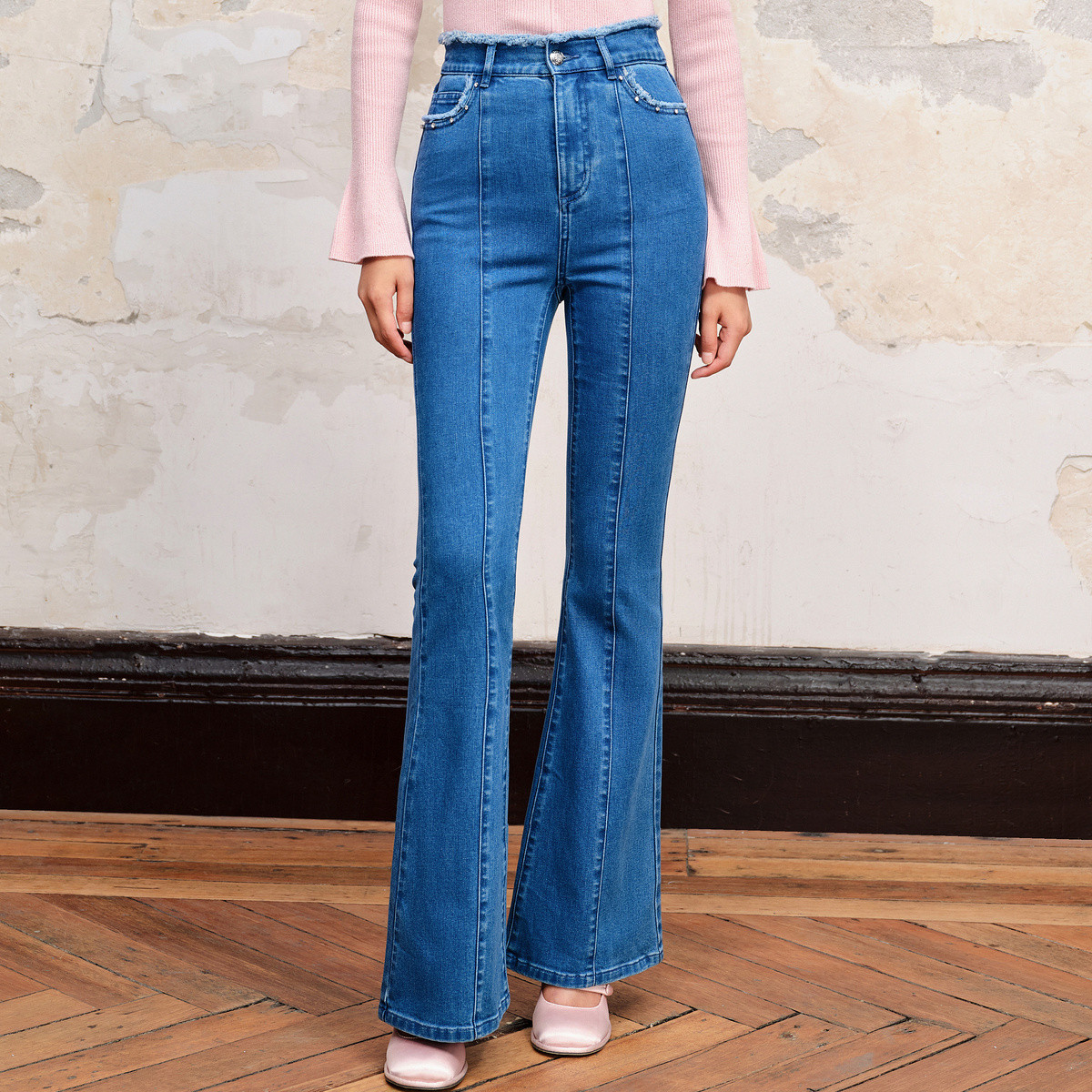 【老板娘夏天】MAXRIENY经典文艺风牛仔裤23秋款修身百搭裤子